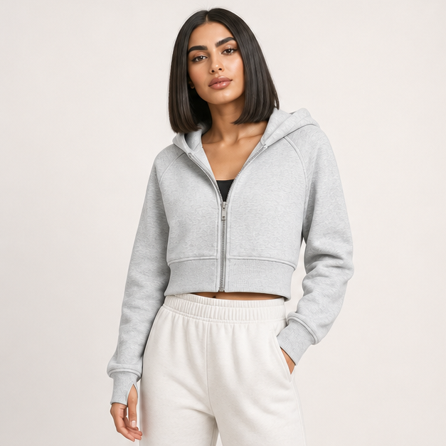 Women's Zip Up Hoodies Jackets Cropped Sweatshirts Fleece Fall Outfits Casual Comfy Y2k Tops Winter Clothes - image 3